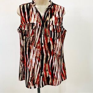 NWT Notation Sleeveless Red Women’s Blouse M